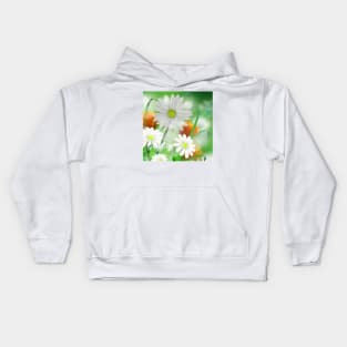 Wedding Flowers Art White & Golden Kids Hoodie